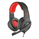 Audífonos Gamer Trust Radius Gx Negro Y Rojo