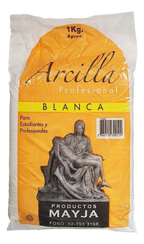 Arcilla Blanca Profesional 1kg Para Manualidades Estudiantes