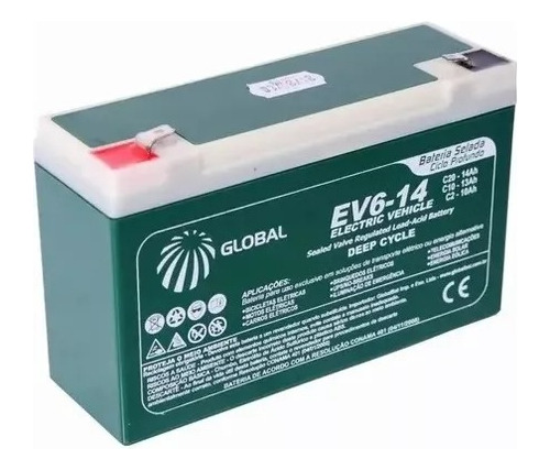 Bateria Selada 6v 12ah Global 5 Anos - Up6120 - Original