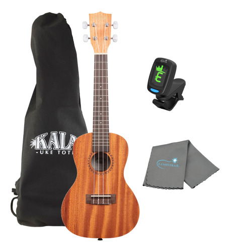 Kala Paquete De Ukelele De Concierto De Caoba Satinada Ka-15