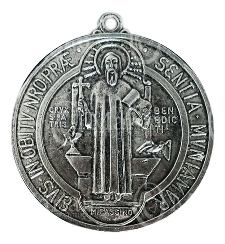 Medallon San Benito Terminado En Plata Vieja, 100 Piezas.