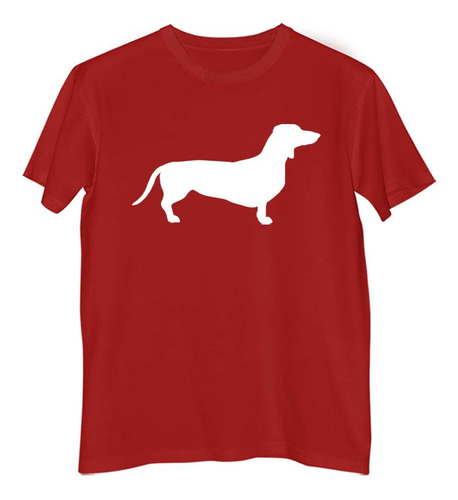 Remera Hombre Color Perro Silueta Salchicha