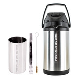 Kit Tereré Copo Bomba Garrafa Termica 4l Inox - Seu Nome