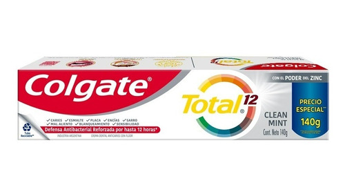 4un Colgate Crema Total12 Clean Mint 140gr