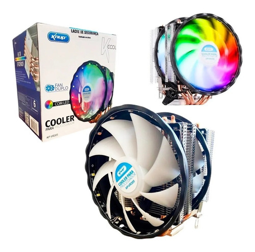 Cooler Duplo Rgb Fan Pc Intel Amd 775 1151 1155 Am3+ Am4