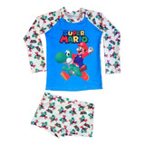 Roupa De Banho Super Mario Proteção Solar Uv50 Infantil 