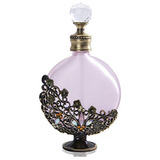 30ml Antique Victoria Curved Crystal Perfume Bottle Fancy Re