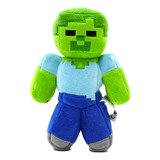 2 Bonecos De Pelucia Musicais Minecraft Steve E Zumbi 22cm