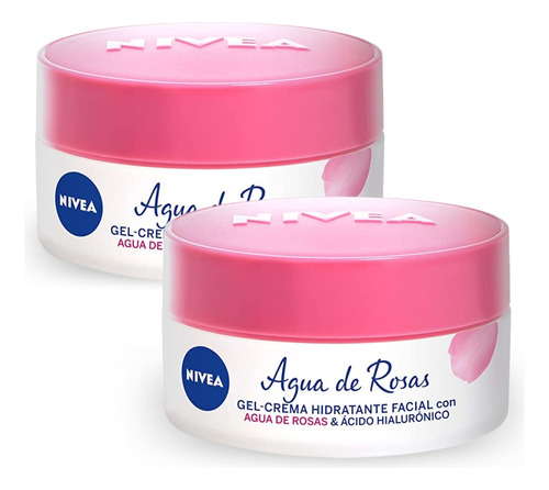 Pack X2 Gel Crema Nivea Hidratación Con Agua De Rosas 50ml