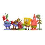 6 Bonecos Bob Esponja Patrick Lula Molusco Sr Sirigueijo