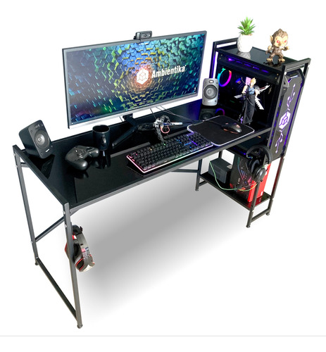 Mesa Moderna Gamer / Escritorio Juegos Modelo J Ambientika