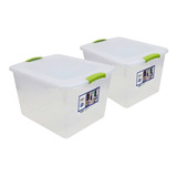 Pack De 2 Cajas Wenco Transparente Wenbox De 45 Lts 50x40x31