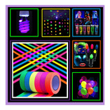 Set Fiesta Fluor Neon Uv/ Cotillon Deco Maquillaje / Tiktok 