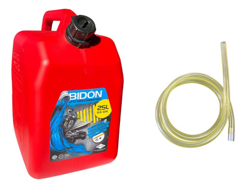 Bidon Combustible Homologado 25 Litros- Con Pico + Manguera 