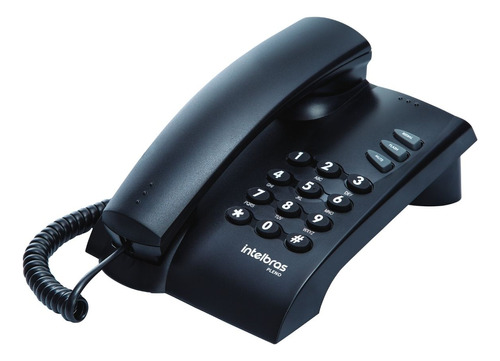 Telefone Fixo Com Fio Intelbras Pleno Sem Chave - Preto