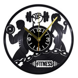 Reloj Pared Disco Vinil Decoración Gym Gimnasio Fitness Ev94