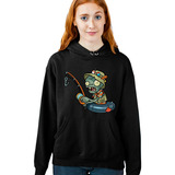 Panda Adulto Sudadera Zombie Pescador Plantas Vs Zombies