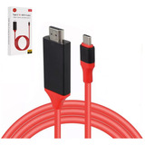 Cable Adaptador Usb Tipo C A Hdmi 4k Rojo 2m