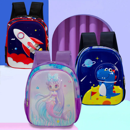Mochila Escolar Infantil Bolsa Casual Estudiante Diseño 3d