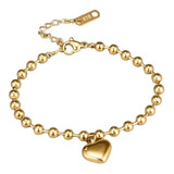 Oferta! Pulsera Mujer Ajustable Corazón Oro 18kt - 1003o