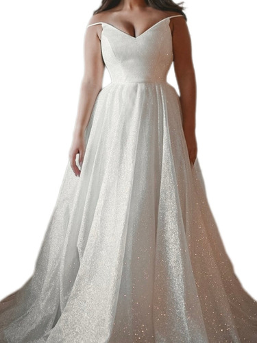 Vestido De Noiva Plus Size Com Brilho