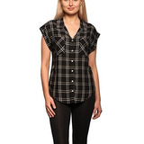 Jachs Women's Cap Sleeve Button Down Shirt - Short Sleeve Pr