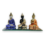 Trio Mini Buda Tibetano Sabedoria Decoracao Enfeite Casa 