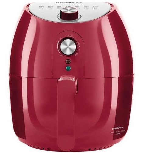 Fritadeira Elétrica Britânia Air Fry 4,1l Inox Vermelha 127v Cor Vermelho/ Inox