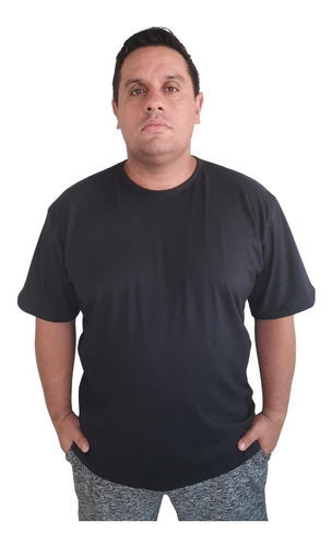 Camiseta Plus Size Masculina De Algodão Básica Lisa Grande