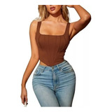 Corsé Overbust Para Mujer, Camisa Sin Mangas, Blusa Sexy Y2k