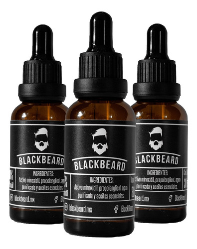 Minoxidil 10% Blackbeard Adicionado Con Cafeina (tres Meses)