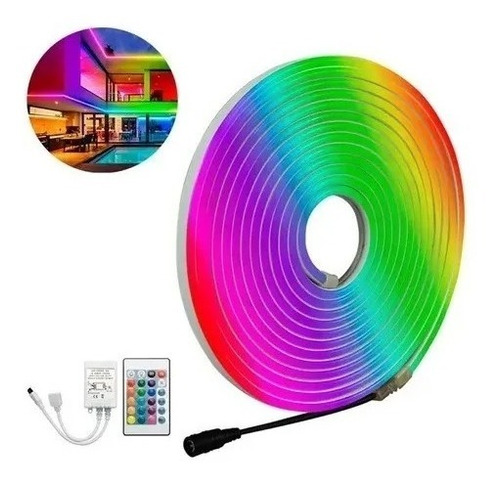 Manguera Flexible Tira De Luz Neon Rgb Multicolor 5 Metros 