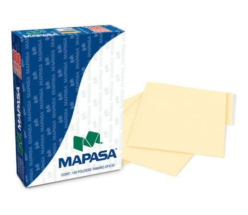 Folder Mapasa Pc0002 Tamaño Oficio Color Crema 100 Piezas