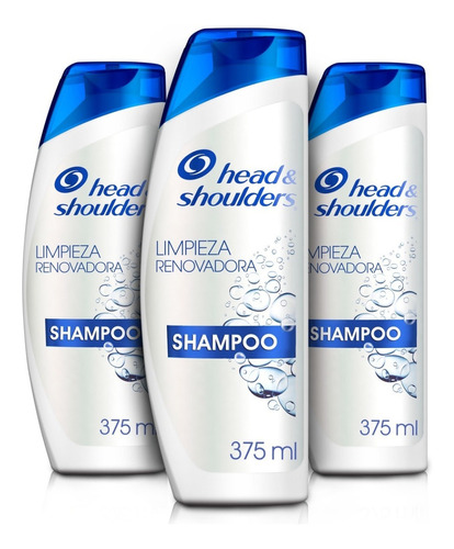  Shampoo Head & Shoulders Limpieza Renovadora 3 Unidades