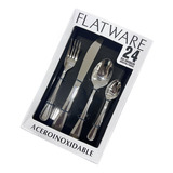 Set 24 Cubiertos Acero Inoxidable Cuchillo Tenedor Cuchara