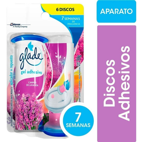 Glade Gel Discos Adhesivos Campos Lavanda Aparato Full 36 Ml
