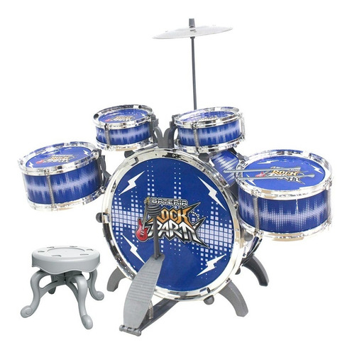 Bateria Instrumento Musical Infantil Rock Party Completa