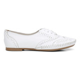 Oxford Inglês Sapatos De Couro Legítimo Feminino Branco 