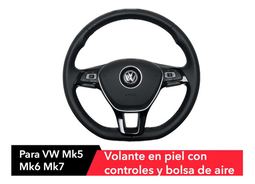 Volante Vw Piano Black Programable Con Modulo Golf Mk6 1.4t