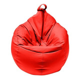 Sillón Puff Oval Adulto Soporta 120kg Confortable Rojo