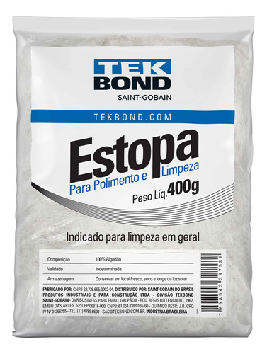 Estopa Para Polimento E Limpeza 400g Tekbond