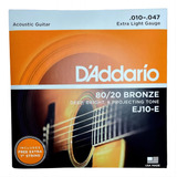 Cuerdas Guitarra Electroacustica Daddario Ej10 Bronze 80/20