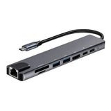 Adaptador Usb C Hub Para Mac Y Pc 8en1 Usb C-hdmi-usb3.0-red