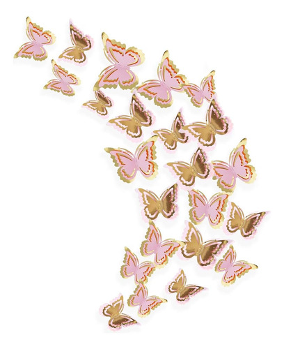 Pinkblume Oro Y Rosa Mariposa Decoraciones Pegatinas 3d Butt