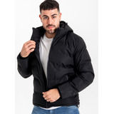 Campera Puffer Hombre Con Piel Imp. Impermeable Y Regulable