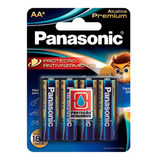 Pilha Alcalina Premium Panasonic Aa Pequena 04 Unidades 