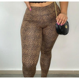 Calça Legging Oncinha Onça Animal Print Suplex Cintura  Alta