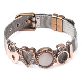 Pulsera De Malla Acero Inox Compatible Con Charms Pandor