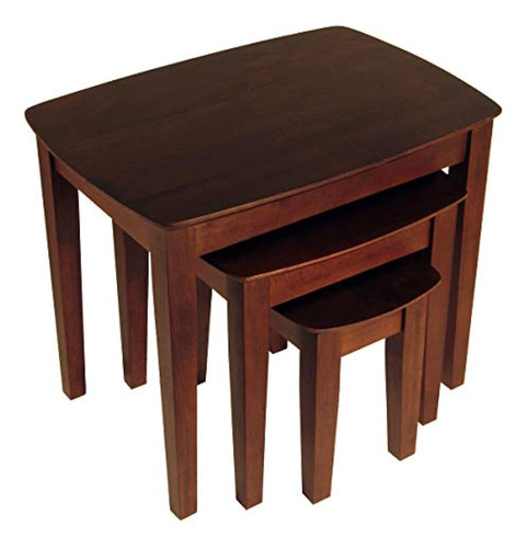 Winsome Wood Nesting Table Nogal Antiguo