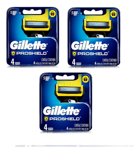 Gillette Fusion Proshield Com 12 Cartuchos  - Original